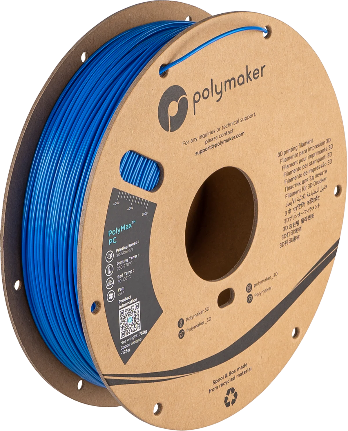 polymax pc 1.75mm 0.75kg blue 87935db2 e6ed 47fb b74e a6e2627f5b90